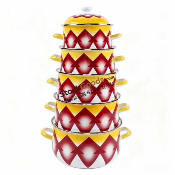 GüzelEmaye High Quality Arabic Style Enamel Pot, Enamel Lid & Hollow Metal Handle, Multiple Sizes & Styles Available